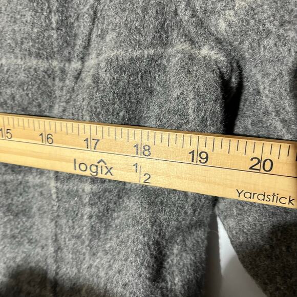 Ann Taylor Plaid Gray Wool Outerwear Casual Coat Jacket Women’s Size Large - Picture 7 of 8